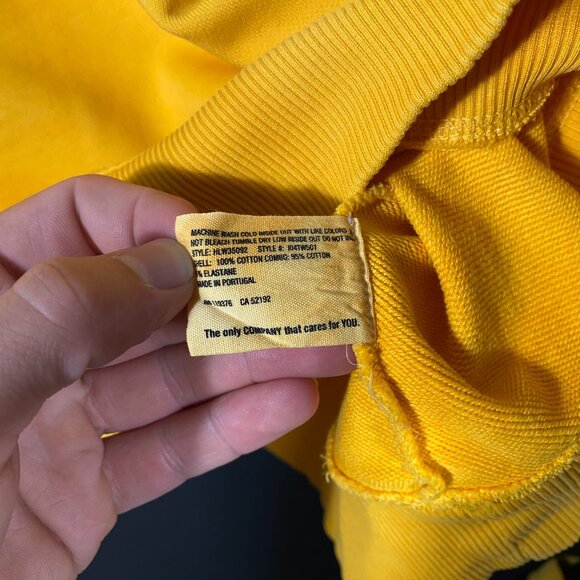 HELMUT LANG AW18/19 TAXI French Terry Crewneck Sweatshirt Yellow men's size M - Picture 7 of 9